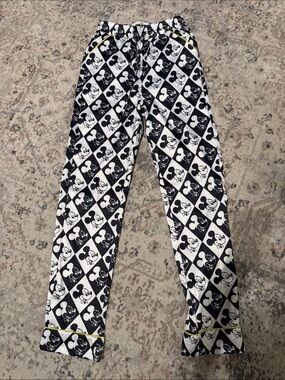 Black & White Mickey Print Kids Pajama Bottoms